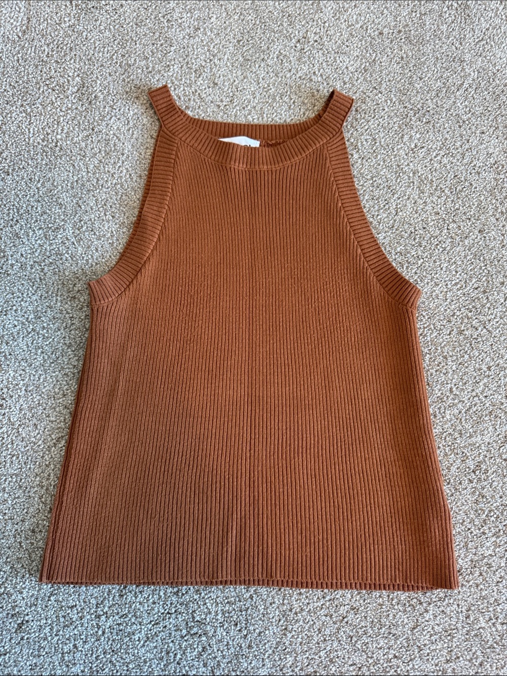FRNCH Ribbed High-Neck Tank — Rust